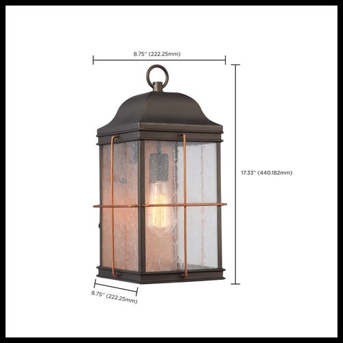Main product image of Howell 1 Light Large Outdoor Wall Fixture w/ 60W Vintage Lamp Included Bronze w/ Copper Accents Finish