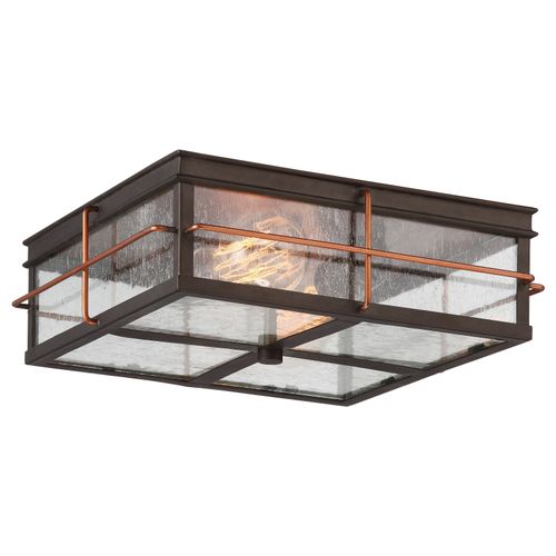 Main product image of Howell 2 Light Outdoor Flush Fixture w/ 60W Vintage Lamps Included Bronze w/ Copper Accents Finish