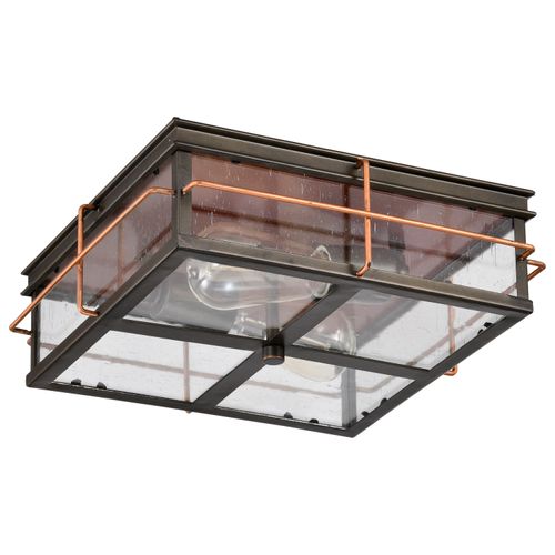 Main product image of Howell 2 Light Outdoor Flush Fixture w/ 60W Vintage Lamps Included Bronze w/ Copper Accents Finish