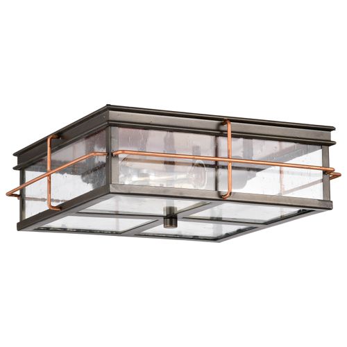 Main product image of Howell 2 Light Outdoor Flush Fixture w/ 60W Vintage Lamps Included Bronze w/ Copper Accents Finish