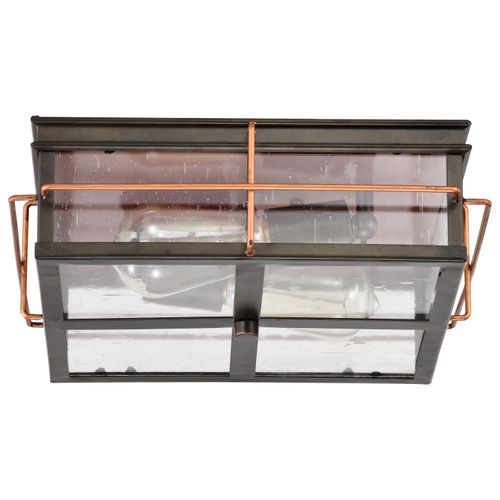 Main product image of Howell 2 Light Outdoor Flush Fixture w/ 60W Vintage Lamps Included Bronze w/ Copper Accents Finish