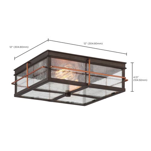 Main product image of Howell 2 Light Outdoor Flush Fixture w/ 60W Vintage Lamps Included Bronze w/ Copper Accents Finish