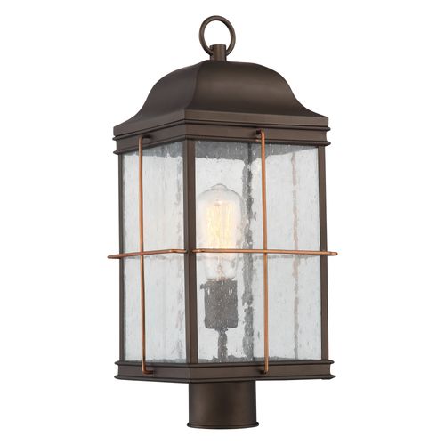 Main product image of Howell 1 Light Outdoor Post Lantern w/ 60W Vintage Lamp Included Bronze w/ Copper Accents Finish