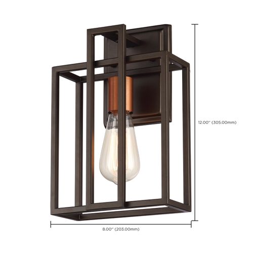 Main product image of Lake 1 Light Wall Sconce Forest Bronze w/ Copper Accents Finish