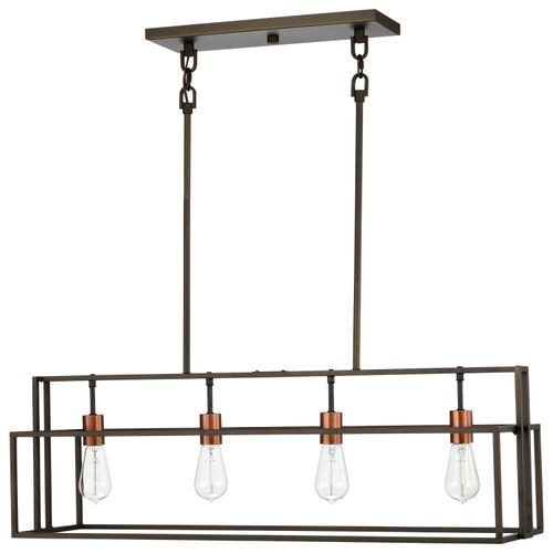 Main product image of Lake 4 Light Island Pendant Forest Bronze w/ Copper Accents Finish