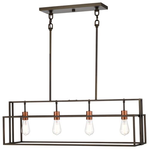 Main product image of Lake 4 Light Island Pendant Forest Bronze w/ Copper Accents Finish