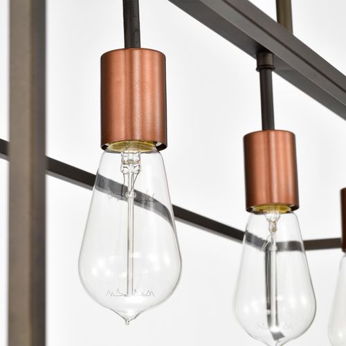 Main product image of Lake 4 Light Island Pendant Forest Bronze w/ Copper Accents Finish