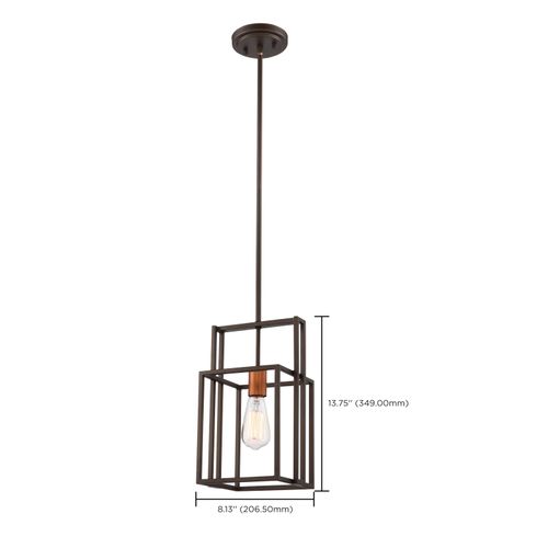 Main product image of Lake 1 Light Mini Pendant Bronze w/ Copper Accents Finish