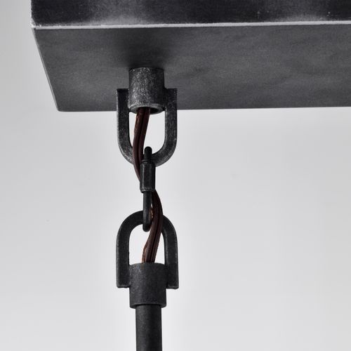 Main product image of Lake 4 Light Island Pendant Iron Black w/ Brushed Nickel Accents Finish