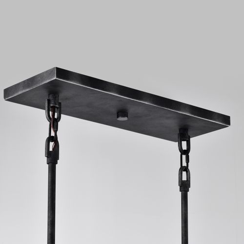 Main product image of Lake 4 Light Island Pendant Iron Black w/ Brushed Nickel Accents Finish