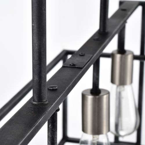 Main product image of Lake 4 Light Island Pendant Iron Black w/ Brushed Nickel Accents Finish