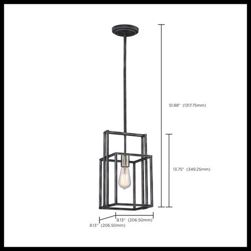 Main product image of Lake 1 Light Mini Pendant Iron Black w/ Brushed Nickel Accents Finish