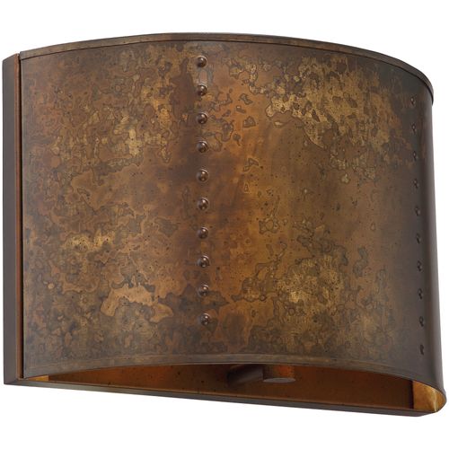 Main product image of Kettle 1 Light Wall Sconce w/ 60W Vintage Lamp Included Weathered Brass Finish