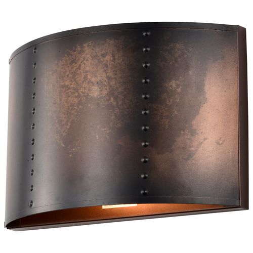 Main product image of Kettle 1 Light Wall Sconce w/ 60W Vintage Lamp Included Weathered Brass Finish