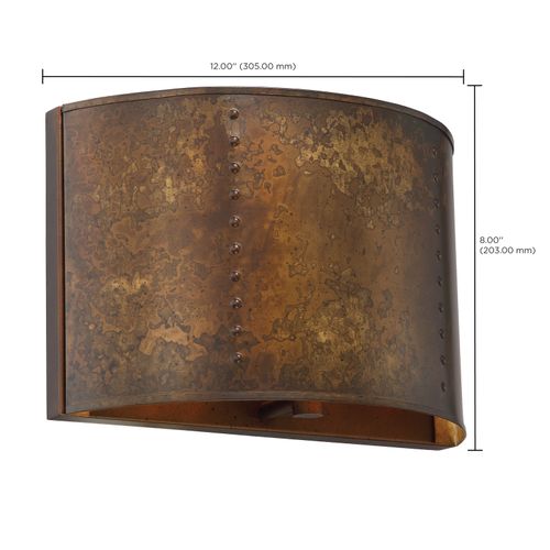 Main product image of Kettle 1 Light Wall Sconce w/ 60W Vintage Lamp Included Weathered Brass Finish