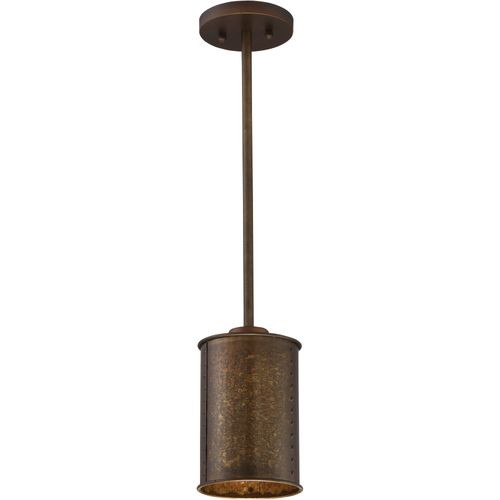 Main product image of Kettle 1 Light Mini Pendant w/ 60W Vintage Lamp Included Weathered Brass Finish