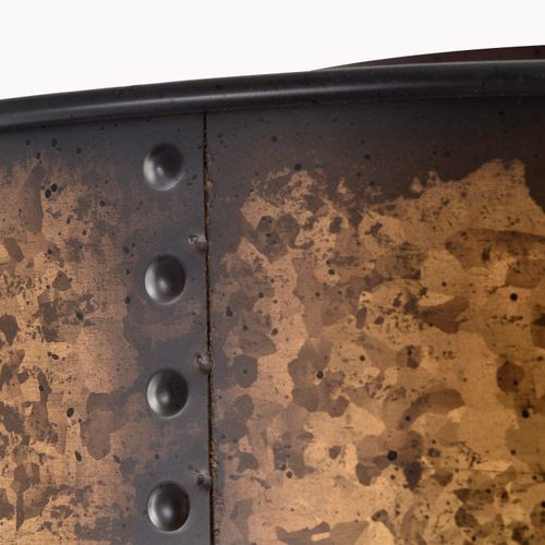 Main product image of Kettle 3 Light Flush Fixture w/ 60W Vintage Lamps Included Weathered Brass Finish