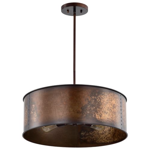 Main product image of Kettle 4 Light Pendant w/ 60W Vintage Lamps Included Weathered Brass Finish