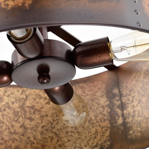 Main product image of Kettle 4 Light Pendant w/ 60W Vintage Lamps Included Weathered Brass Finish