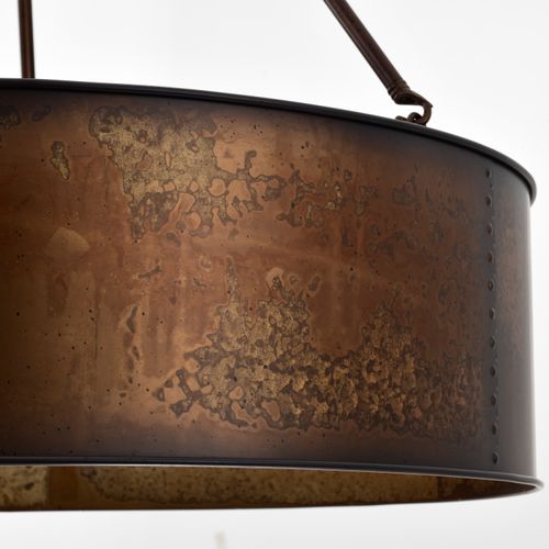 Main product image of Kettle 5 Light Oversized Pendant w/ 60W Vintage Lamps Included Weathered Brass Finish