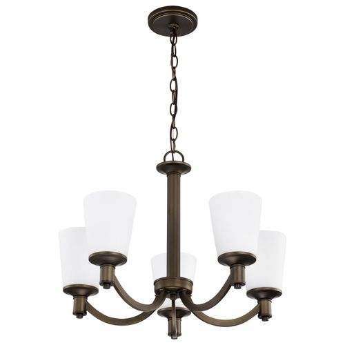 Main product image of Laguna 5 Light Hanging Fixture w/ White Glass
