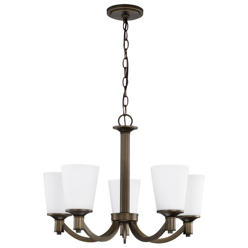 Main product image of Laguna 5 Light Hanging Fixture w/ White Glass