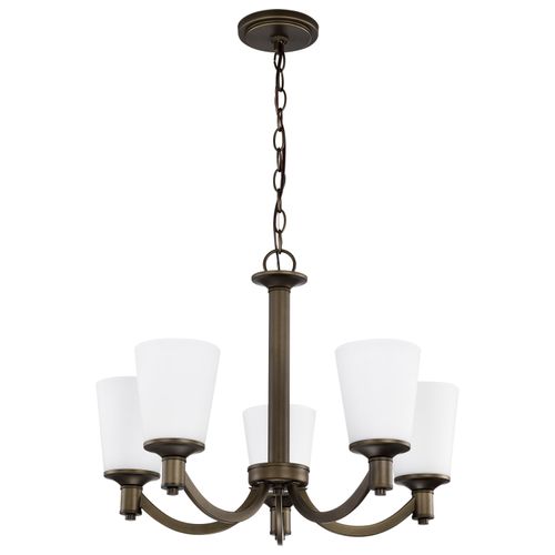 Main product image of Laguna 5 Light Hanging Fixture w/ White Glass