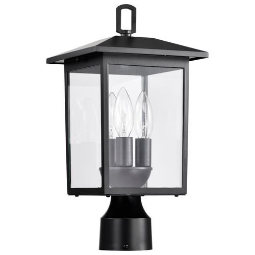 Main product image of Jamesport Collection Outdoor 15 inch Post Light Pole Lantern Matte Black w/ Clear Glass