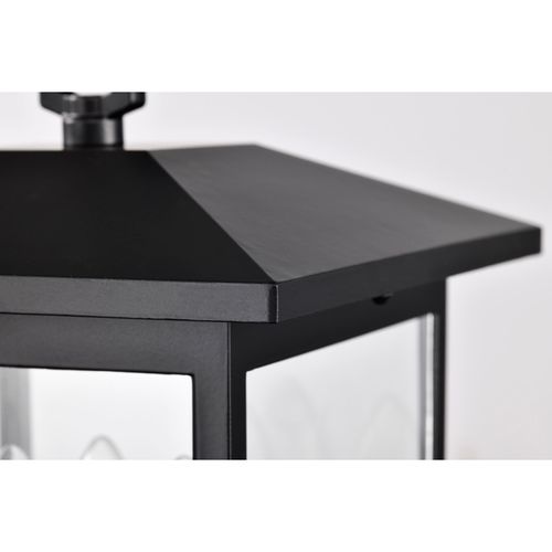 Main product image of Jamesport Collection Outdoor 15 inch Post Light Pole Lantern Matte Black w/ Clear Glass