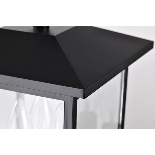 Main product image of Jamesport Collection Outdoor 15 inch Post Light Pole Lantern Matte Black w/ Clear Glass