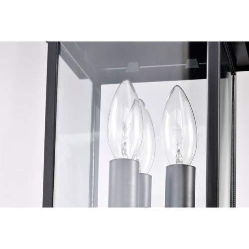 Main product image of Jamesport Collection Outdoor 15 inch Post Light Pole Lantern Matte Black w/ Clear Glass