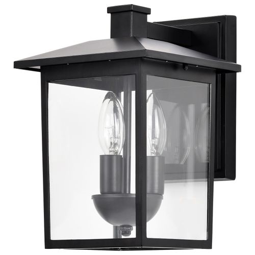Main product image of Jamesport Collection Outdoor 11 inch Wall Lantern Matte Black w/ Clear Glass
