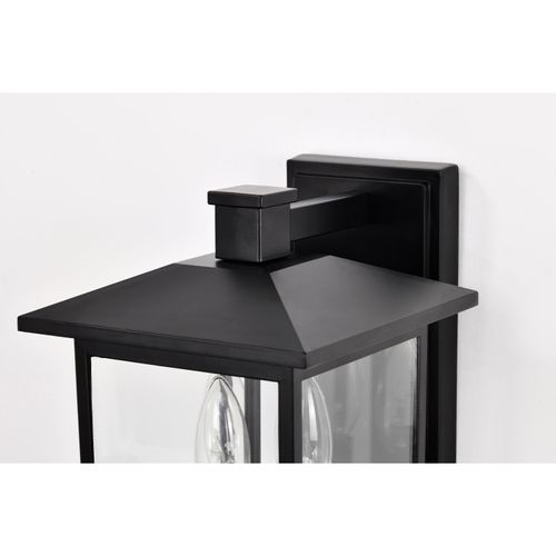 Main product image of Jamesport Collection Outdoor 11 inch Wall Lantern Matte Black w/ Clear Glass