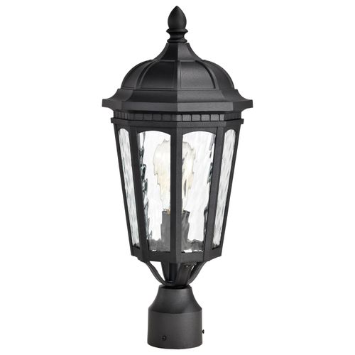 Main product image of East River Collection Outdoor 19.5 inch Post Light Pole Lantern Matte Black Finish w/ Clear Water Glass