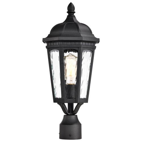 Main product image of East River Collection Outdoor 19.5 inch Post Light Pole Lantern Matte Black Finish w/ Clear Water Glass