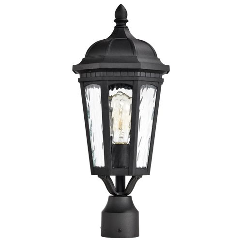 Main product image of East River Collection Outdoor 19.5 inch Post Light Pole Lantern Matte Black Finish w/ Clear Water Glass