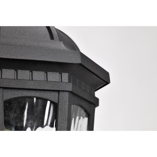 Main product image of East River Collection Outdoor 19.5 inch Post Light Pole Lantern Matte Black Finish w/ Clear Water Glass