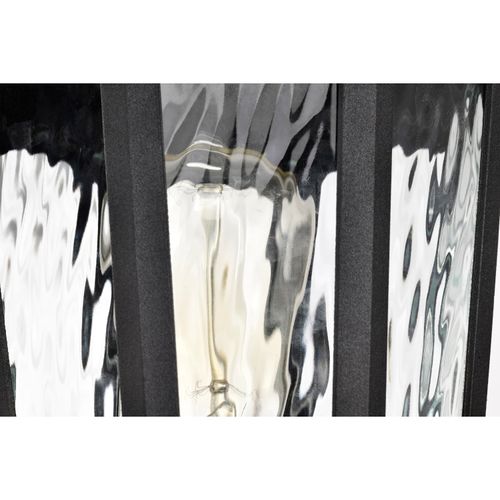 Main product image of East River Collection Outdoor 19.5 inch Post Light Pole Lantern Matte Black Finish w/ Clear Water Glass