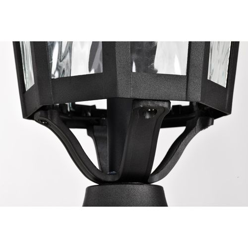 Main product image of East River Collection Outdoor 19.5 inch Post Light Pole Lantern Matte Black Finish w/ Clear Water Glass