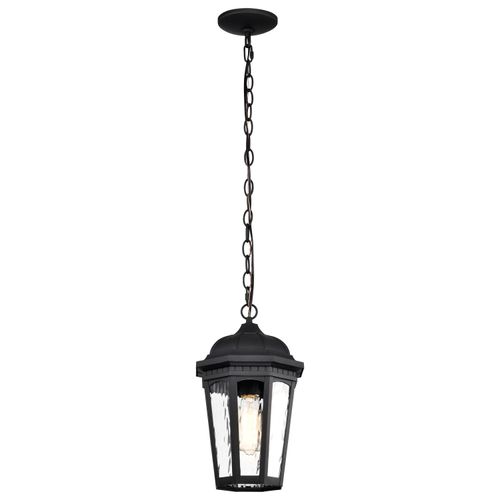 Main product image of East River Collection Outdoor 14.5 inch Hanging Light Matte Black Finish w/ Clear Water Glass