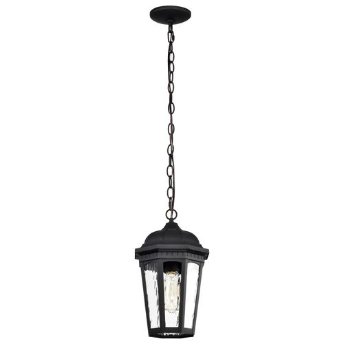 Main product image of East River Collection Outdoor 14.5 inch Hanging Light Matte Black Finish w/ Clear Water Glass