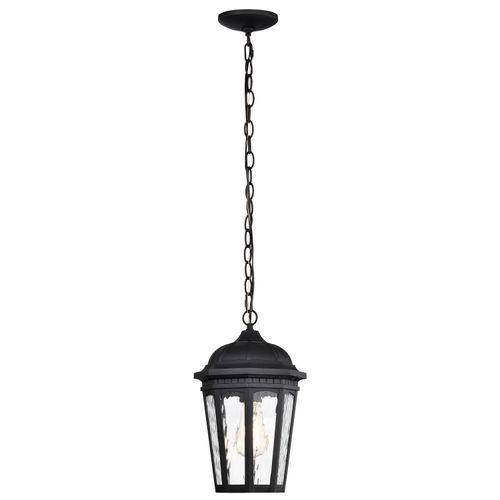 Main product image of East River Collection Outdoor 14.5 inch Hanging Light Matte Black Finish w/ Clear Water Glass