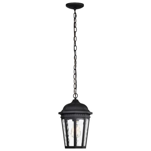 Main product image of East River Collection Outdoor 14.5 inch Hanging Light Matte Black Finish w/ Clear Water Glass