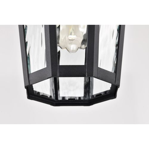 Main product image of East River Collection Outdoor 14.5 inch Hanging Light Matte Black Finish w/ Clear Water Glass