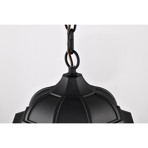 Main product image of East River Collection Outdoor 14.5 inch Hanging Light Matte Black Finish w/ Clear Water Glass