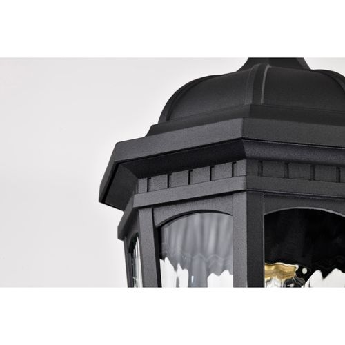 Main product image of East River Collection Outdoor 14.5 inch Hanging Light Matte Black Finish w/ Clear Water Glass