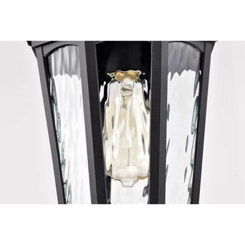Main product image of East River Collection Outdoor 14.5 inch Hanging Light Matte Black Finish w/ Clear Water Glass