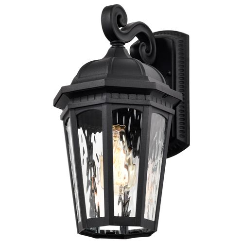 Main product image of East River Collection Outdoor 16 inch Large Wall Light Matte Black Finish w/ Clear Water Glass