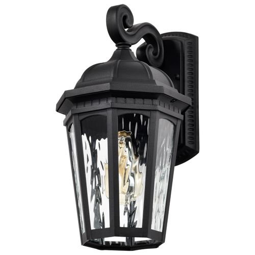 Main product image of East River Collection Outdoor 16 inch Large Wall Light Matte Black Finish w/ Clear Water Glass