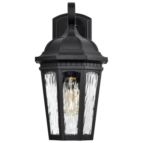 Main product image of East River Collection Outdoor 16 inch Large Wall Light Matte Black Finish w/ Clear Water Glass